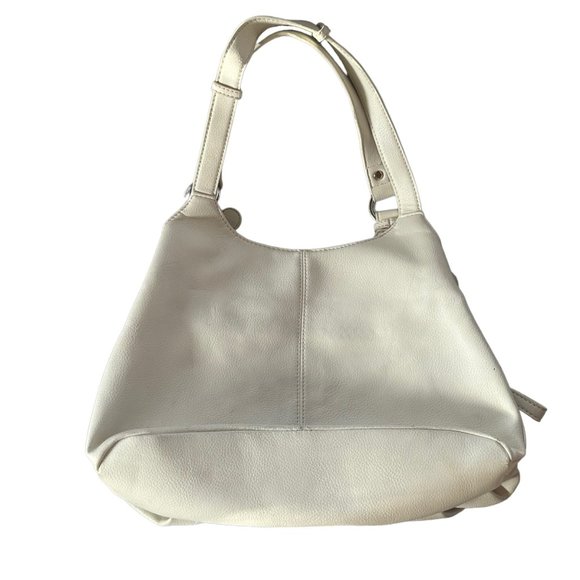 Apt 9 Y2K White Handbag Shoulder Bag Zippers 3 Compartments Slouchy Hobo - Picture 3 of 9